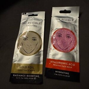 INC.redible Gold Foil and Hyaluronic Acid Face Masks